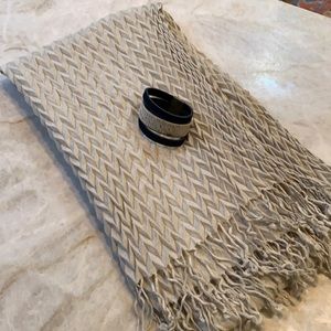 Scarf and cowhide bracelet